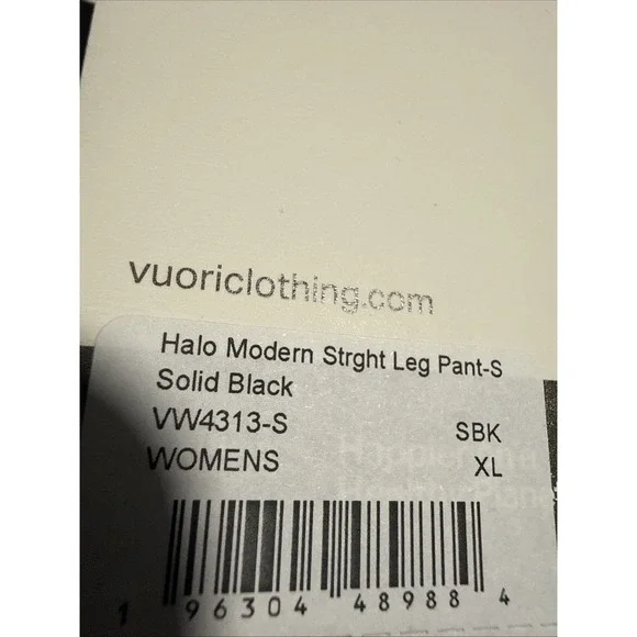 Vuori Halo Modern Pants Womens XL Black Athletic Straight Leg Performance - Picture 12 of 12